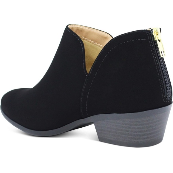Women's Cut-Out Low Block Heels Ankle Booties - Picture 3 of 6